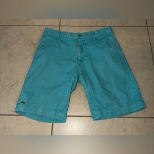 Lacoste Men's Chino Shorts Size 30 Teal Aqua Blue Cotton